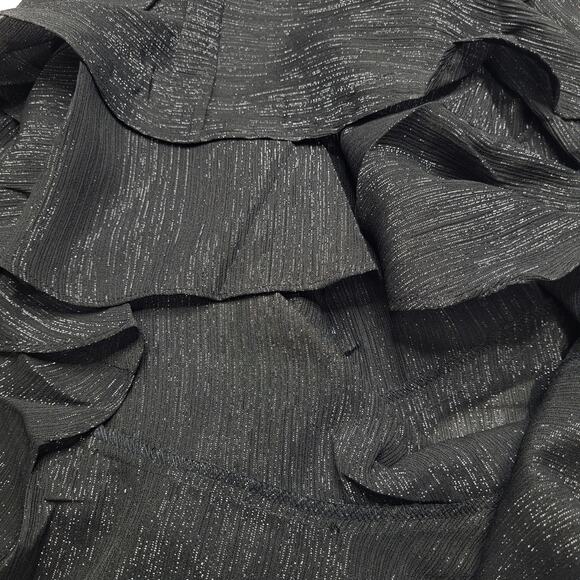 Rumored Tango Tank Top Black Shimmer  Ruffle Flounce Spaghetti Strap Medium - Picture 5 of 9